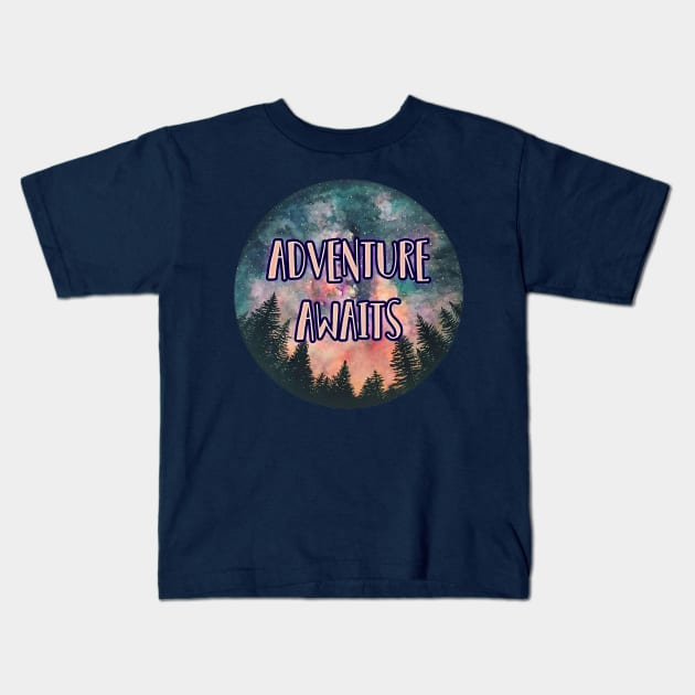 Adventure Awaits Kids T-Shirt by charlescheshire